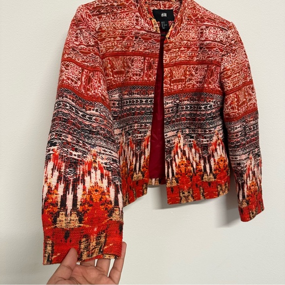 H&M Red Retro Western Blazer | Multicolor | Medium - Picture 4 of 5
